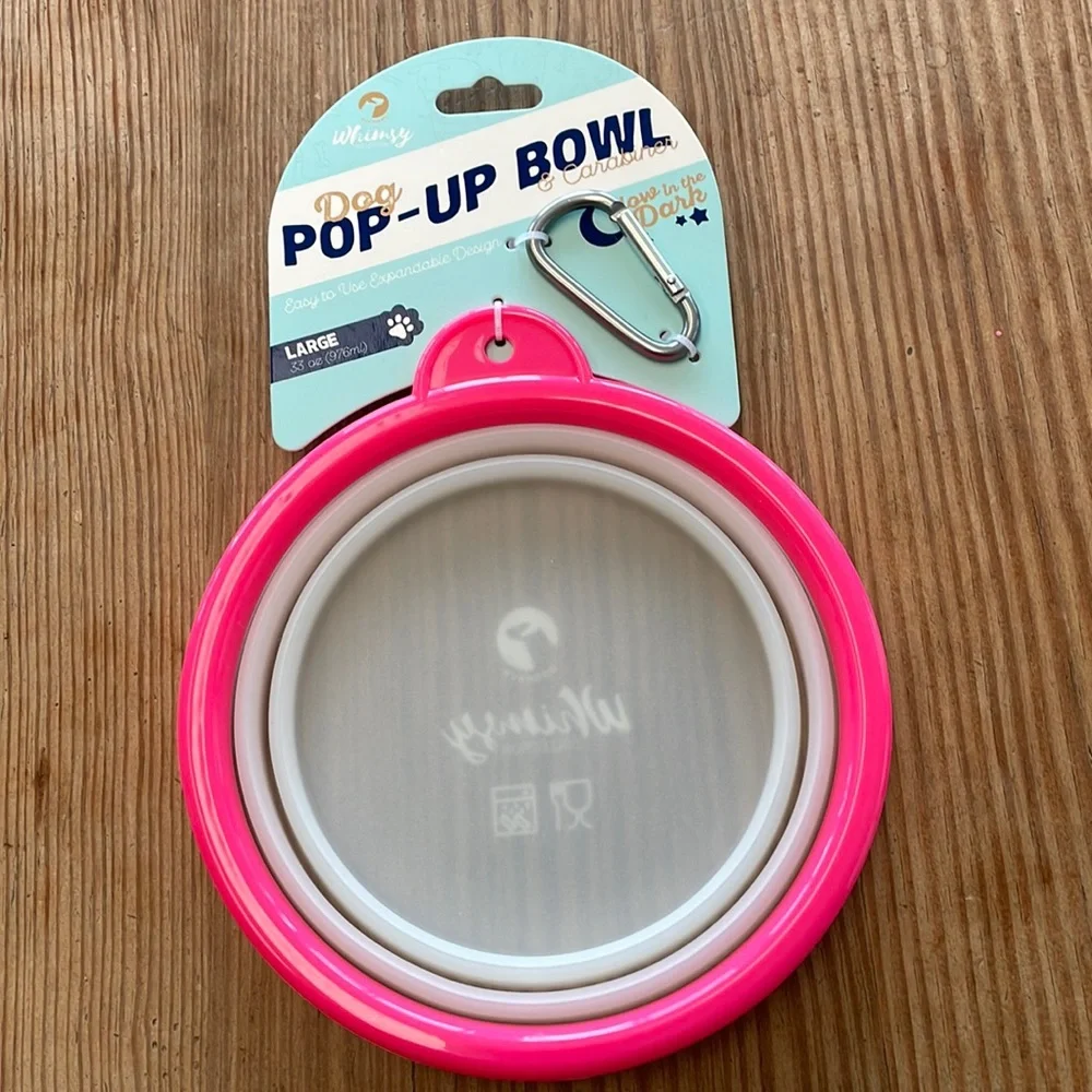 Collapsible Travel Bowl 33 Oz Glow in the Dark NWT